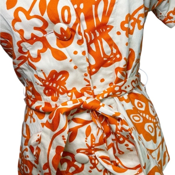 Julie Brown Orange Butterfly & Floral Wrap Top - Picture 6 of 10